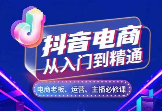 抖音电商从入门到精通，​从账号、流量、人货场、主播、店铺五个方面，全面解析抖音电商核心逻辑-网创空间