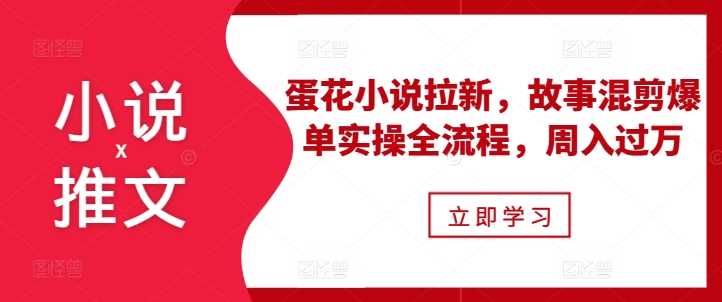 小说推文之蛋花小说拉新，故事混剪爆单实操全流程，周入过万-网创空间