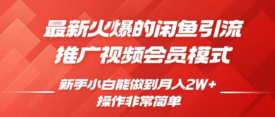 闲鱼引流推广影视会员，0成本就可以操作，新手小白月入过W+【揭秘】-网创空间