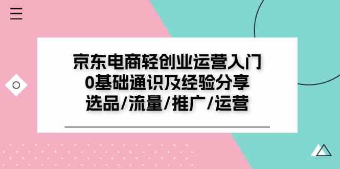 京东电商轻创业运营入门0基础通识及经验分享：选品/流量/推广/运营-网创空间