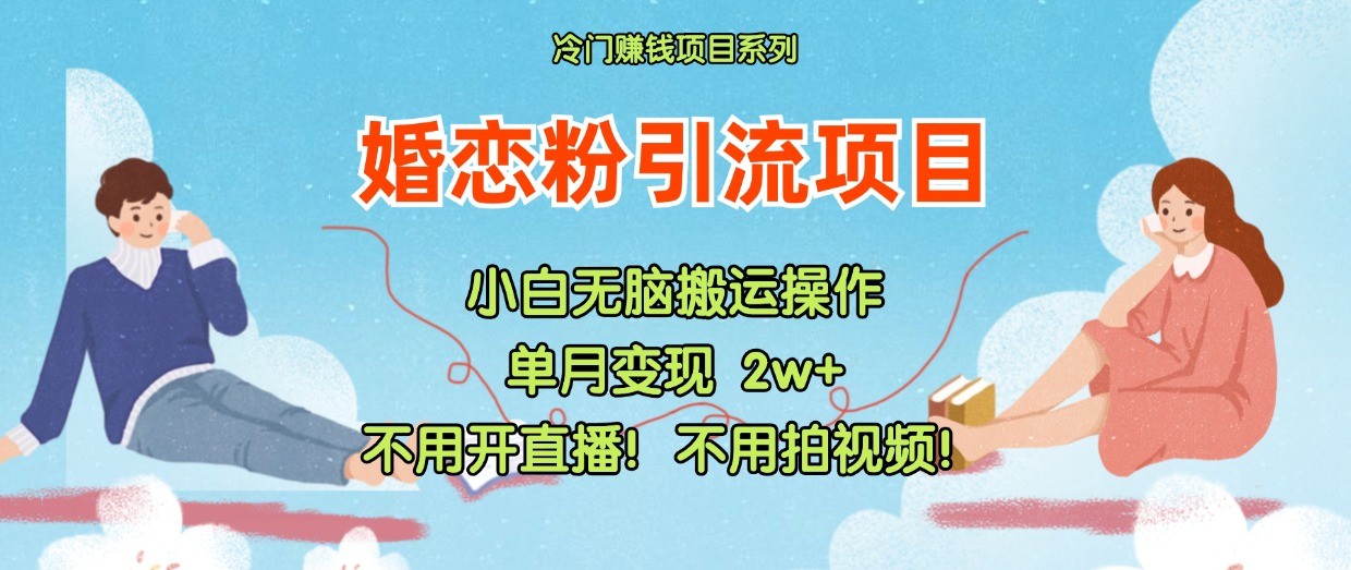 小红书婚恋粉引流，不用开直播！不用拍视频！不用做交付-网创空间