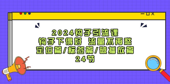 2024钩子引流课：钩子下得好流量不再愁，定位篇/标签篇/破播放篇/24节-网创空间