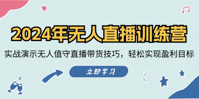 2024年无人直播训练营：实战演示无人值守直播带货技巧，轻松实现盈利目标-网创空间