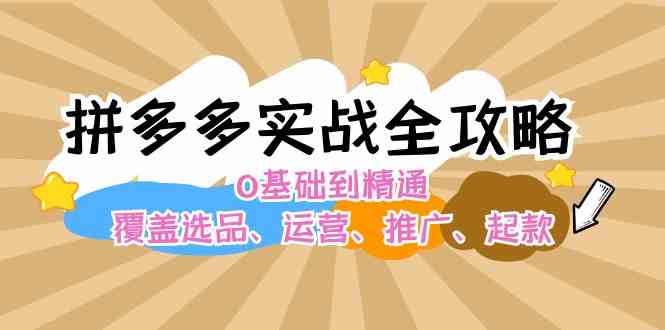 拼多多实战全攻略：0基础到精通，覆盖选品、运营、推广、起款-网创空间