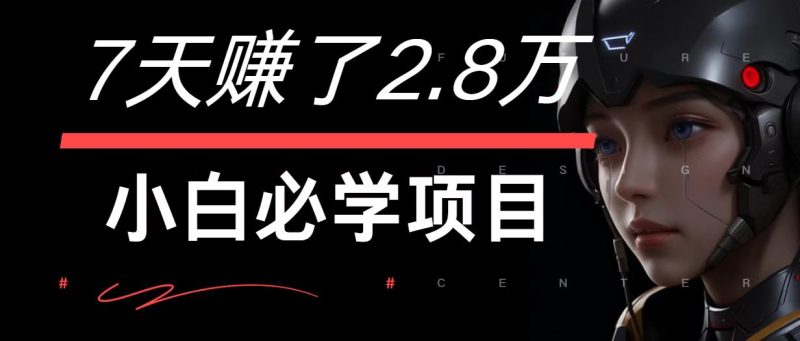 7天赚了2.8万！每单利润最少500+，轻松月入7万+小白有手就行-网创空间