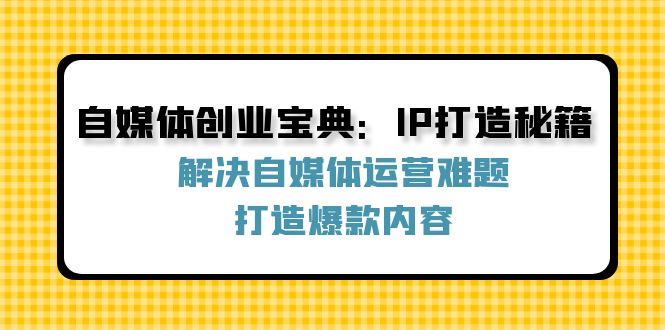 自媒体创业宝典：IP打造秘籍：解决自媒体运营难题，打造爆款内容-网创空间