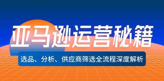 亚马逊运营秘籍：选品、分析、供应商筛选全流程深度解析-网创空间