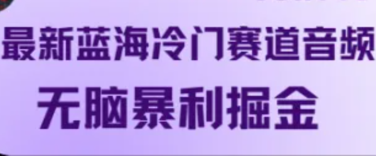 最新蓝海冷门赛道音频，无脑暴利掘金-网创空间