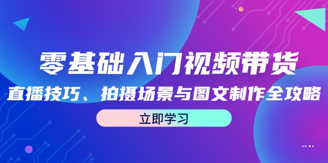 零基础入门视频带货：直播技巧、拍摄场景与图文制作全攻略-网创空间