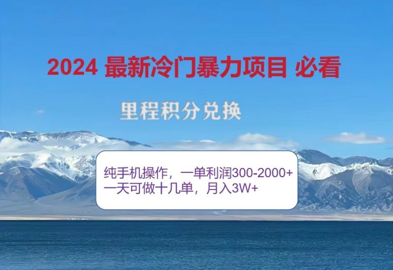 2024惊爆冷门暴利，里程积分最新玩法，高爆发期，一单300+—2000+-网创空间