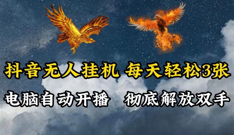 抖音无人直播，电脑全自动挂机，每天轻松300＋，彻底解放双手！-网创空间