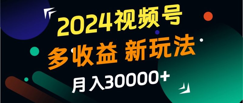 2024视频号多收益的新玩法，月入3w+，新手小白都能简单上手！-网创空间