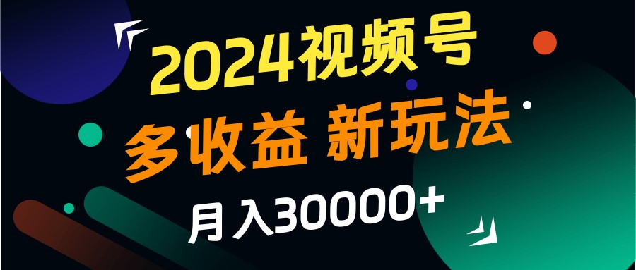 2024视频号多收益的新玩法，月入3w+，新手小白都能简单上手！-网创空间