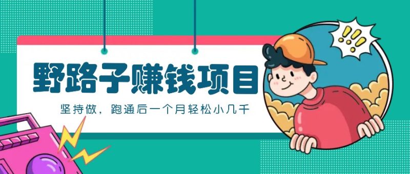 一个人就能操作的野路子赚钱项目，零成本零门槛坚持做，跑通后一个月小几千！-网创空间