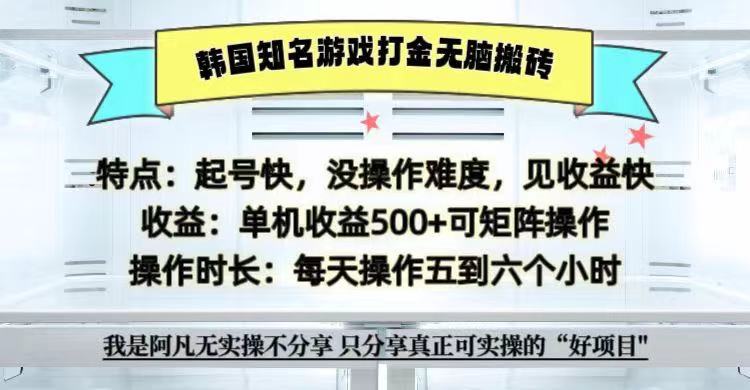 全网首发海外知名游戏打金无脑搬砖单机收益500+  即做！即赚！当天见收益！-网创空间
