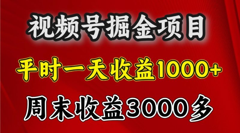 一天收益1000+ 视频号掘金,周末收益会更高些-网创空间