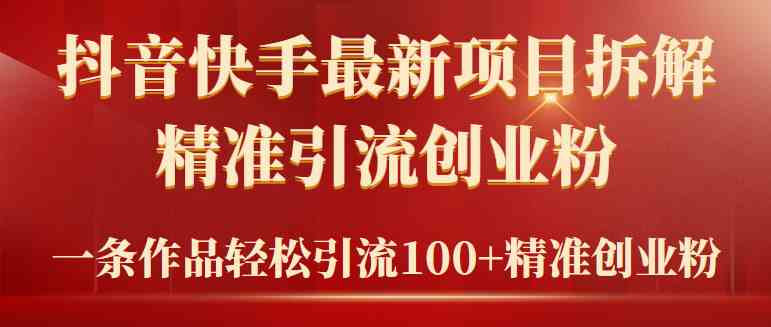 （9447期）2024年抖音快手最新项目拆解视频引流创业粉，一天轻松引流精准创业粉100+-网创空间