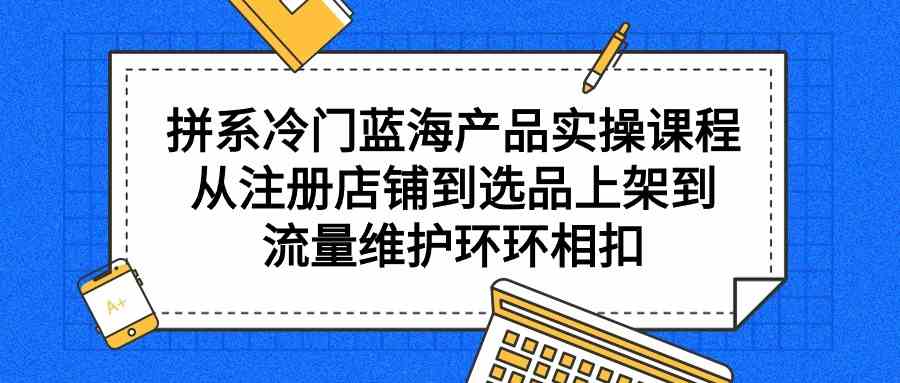 （9527期）拼系冷门蓝海产品实操课程，从注册店铺到选品上架到流量维护环环相扣-网创空间