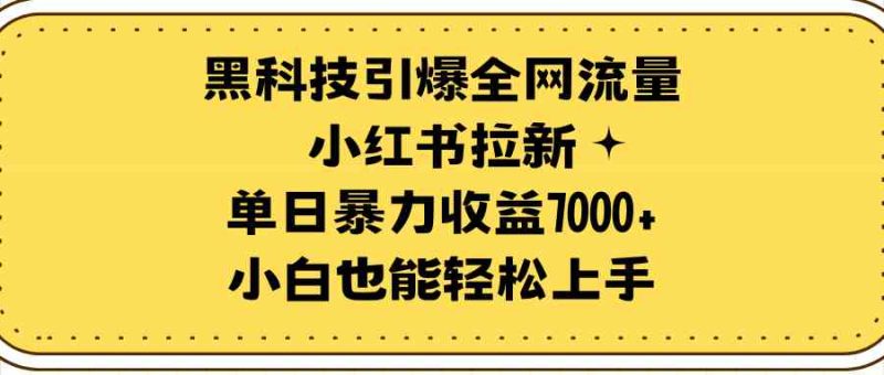 （9679期）黑科技引爆全网流量小红书拉新，单日暴力收益7000+，小白也能轻松上手-网创空间