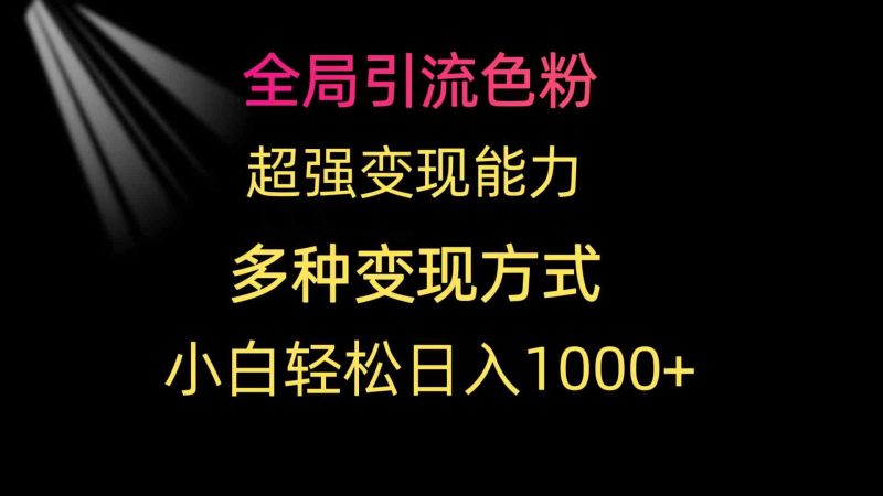 （9680期）全局引流色粉 超强变现能力 多种变现方式 小白轻松日入1000+-网创空间