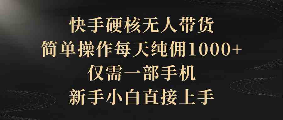 （9861期）快手硬核无人带货，简单操作每天纯佣1000+,仅需一部手机，新手小白直接上手-网创空间