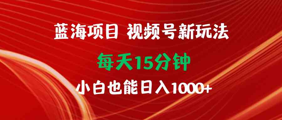 （9813期）蓝海项目视频号新玩法 每天15分钟 小白也能日入1000+-网创空间