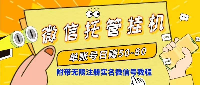 （10217期）微信托管挂机，单号日赚50-80，项目操作简单（附无限注册实名微信号教程）-网创空间