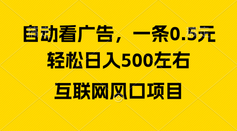 （10306期）广告收益风口，轻松日入500+，新手小白秒上手，互联网风口项目-网创空间