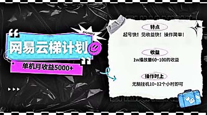 （10389期）2024网易云云梯计划 单机日300+ 无脑月入5000+-网创空间