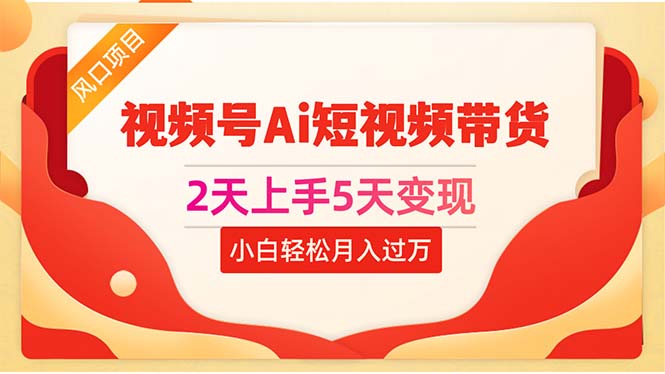 （10807期）2天上手5天变现视频号Ai短视频带货0粉丝0基础小白轻松月入过万-网创空间
