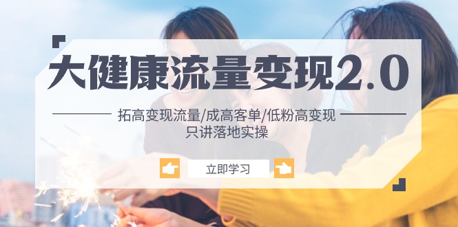 （10871期）大健康 流量 变现2.0：拓高变现 流量/成高客单/低粉高变现/只讲落地实战-网创空间