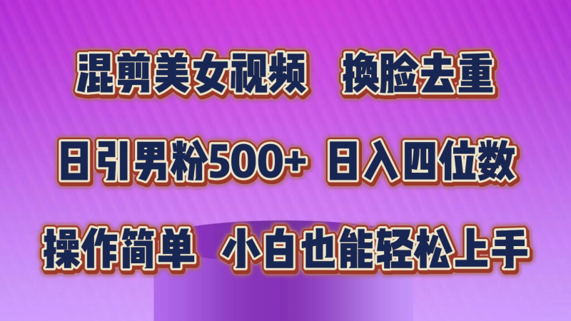 （10908期）混剪美女视频，换脸去重，轻松过原创，日引色粉500+，操作简单，小白也…-网创空间