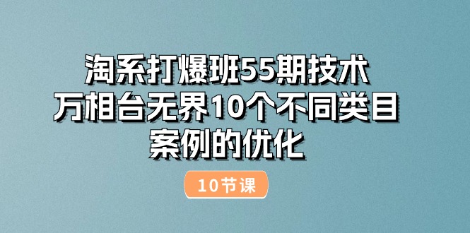 （10996期）淘系打爆班55期技术：万相台无界10个不同类目案例的优化（10节）-网创空间
