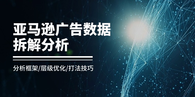 （11004期）亚马逊-广告数据拆解分析，分析框架/层级优化/打法技巧（8节课）-网创空间