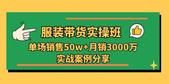 （11071期）服装带货实操培训班：单场销售50w+月销3000万实战案例分享（27节）-网创空间