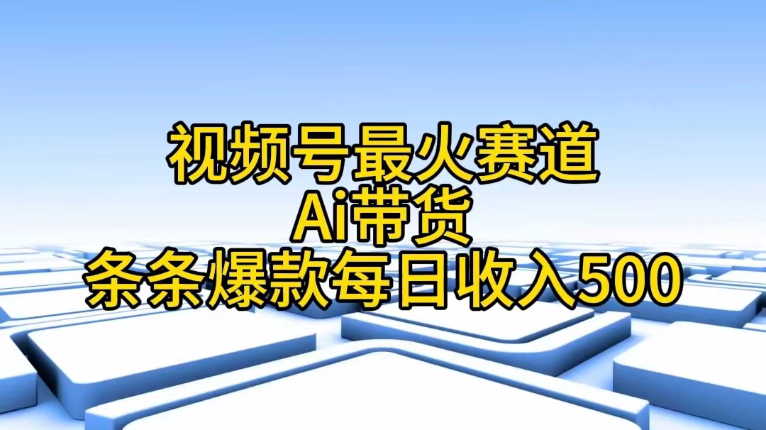 （11038期）视频号最火赛道——Ai带货条条爆款每日收入500-网创空间