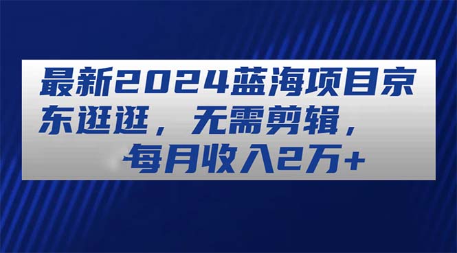 （11041期）最新2024蓝海项目京东逛逛，无需剪辑，每月收入2万+-网创空间