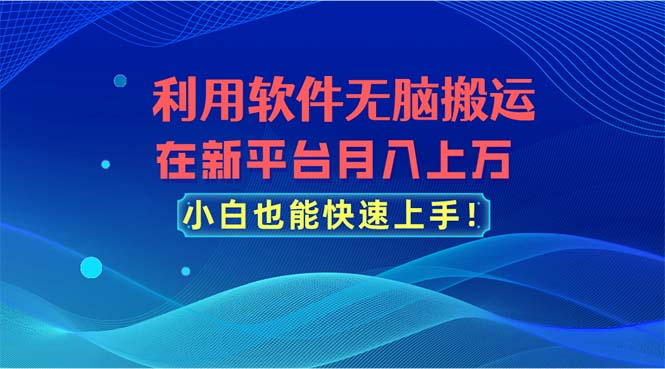 （11078期）利用软件无脑搬运，在新平台月入上万，小白也能快速上手-网创空间