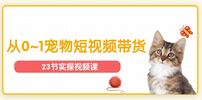 （11086期）宠物行业从0~1宠物短视频带货实操课（23节课）-网创空间