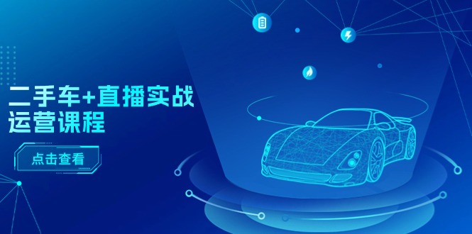 （11166期）二手车+直播实战运营课程：直播推荐/短视频推荐/千川投放/直播全流程-网创空间