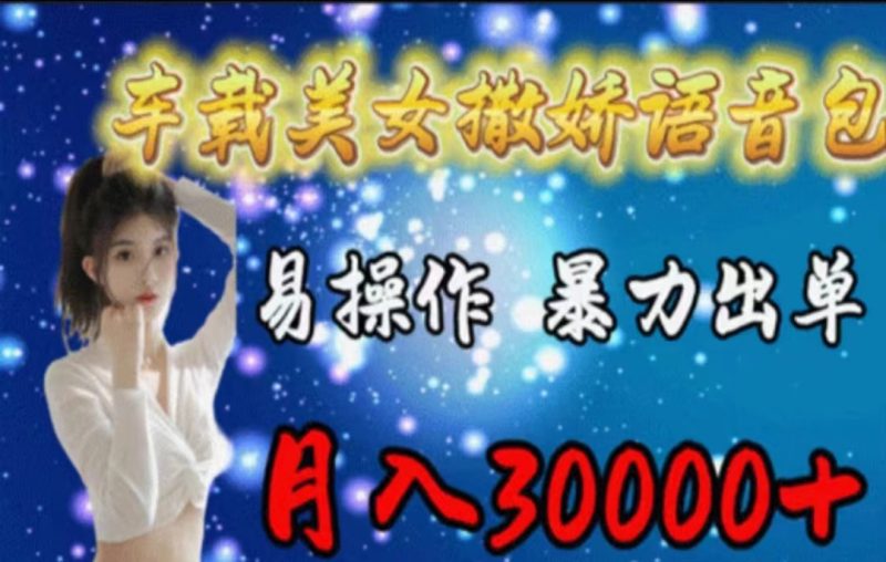 （11249期）车载美女撒娇语音包，执行就出单，月入3000＋，小白看完课程就能马上实操-网创空间