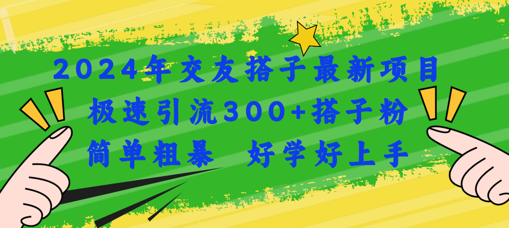 （11259期）2024年交友搭子最新项目，极速引流300+搭子粉，简单粗暴，好学好上手-网创空间