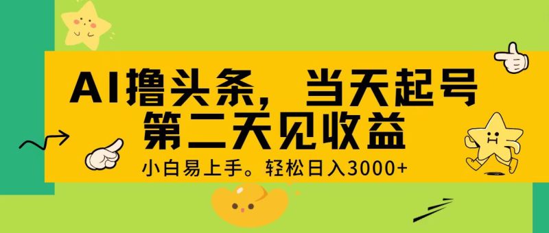 （11314期） AI撸头条，轻松日入3000+，当天起号，第二天见收益。-网创空间