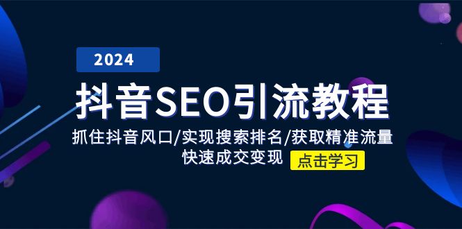 （11352期）抖音 SEO引流教程：抓住抖音风口/实现搜索排名/获取精准流量/快速成交变现-网创空间