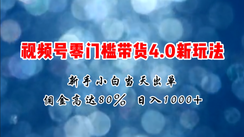 （11358期）微信视频号零门槛带货4.0新玩法，新手小白当天见收益，日入1000+-网创空间