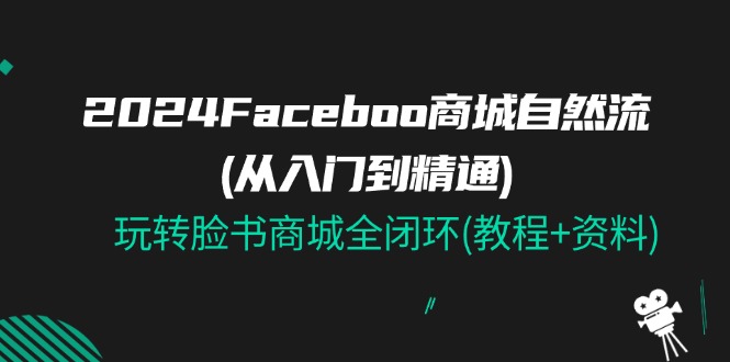 （11368期）2024Faceboo 商城自然流(从入门到精通)，玩转脸书商城全闭环(教程+资料)-网创空间