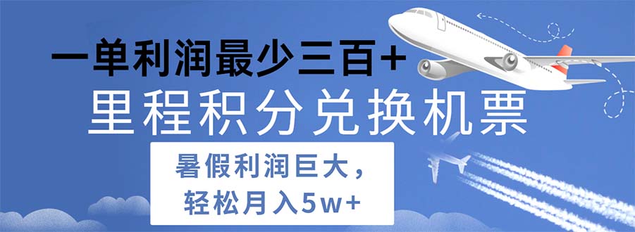 （11385期）2024暑假利润空间巨大的里程积分兑换机票项目，每一单利润最少500-网创空间