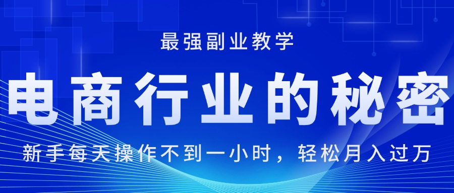 （11427期）电商行业的秘密，新手每天操作不到一小时，月入过万轻轻松松，最强副业…-网创空间