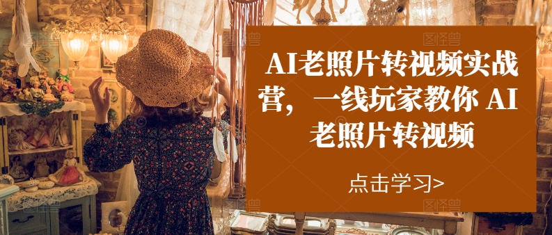 （11477期）AI老照片转视频实操训练营，一线玩家教你AI老照片转视频-网创空间