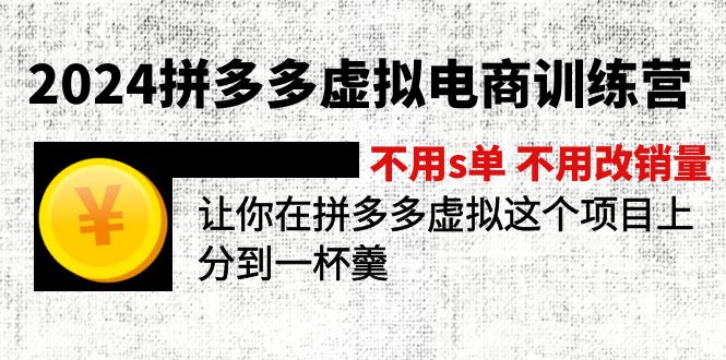 （11525期）2024拼多多虚拟电商训练营 不用s单 不用改销量  在拼多多虚拟上分到一杯羹-网创空间